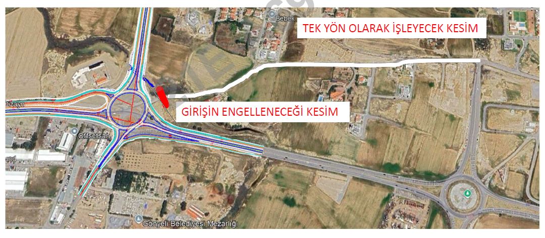 Alayköy’den Gönyeli’ye bağlanan tali yol tek taraflı kapatıldı