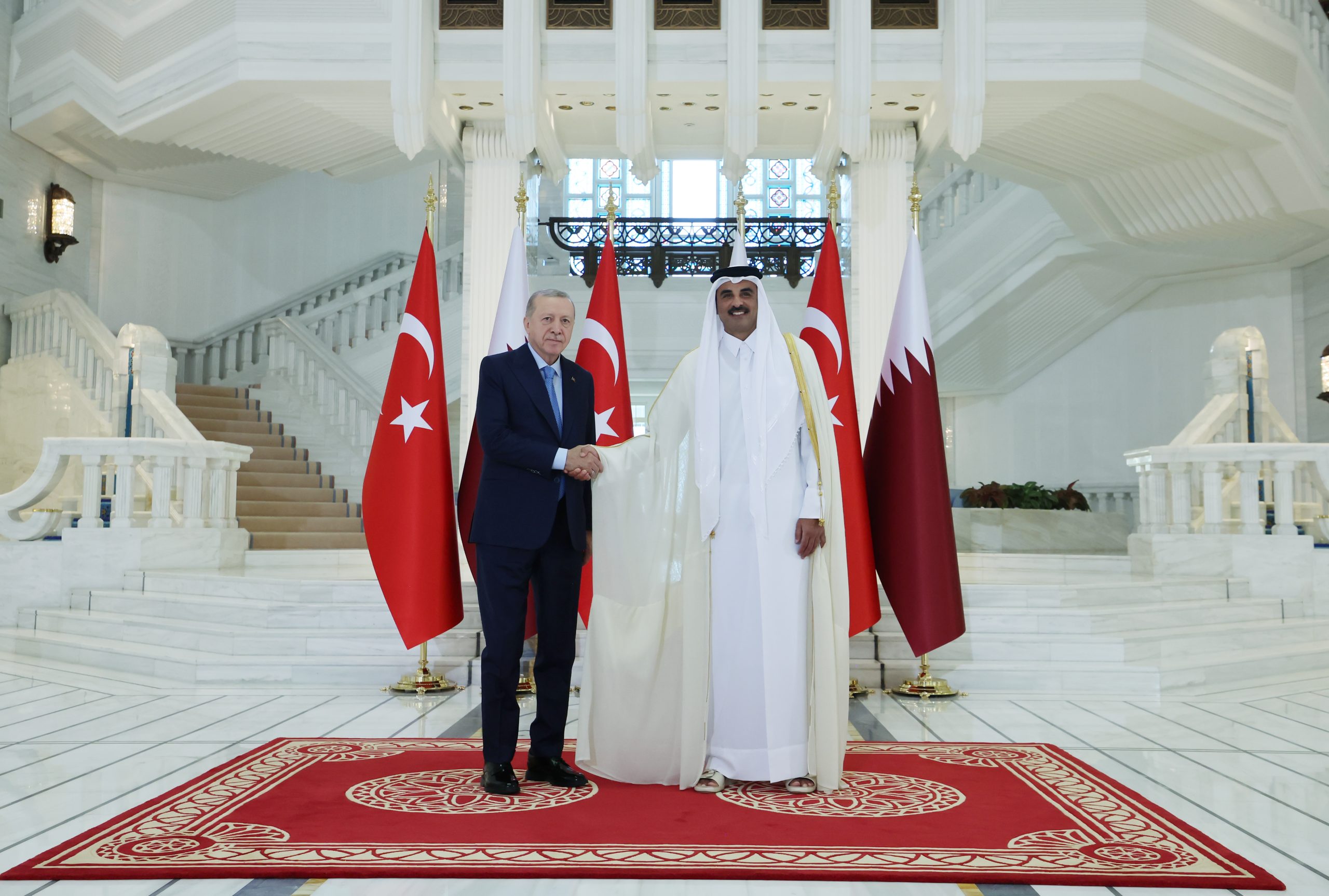 Erdoğan, Katar Emiri Al Sani ile bir araya geldi
