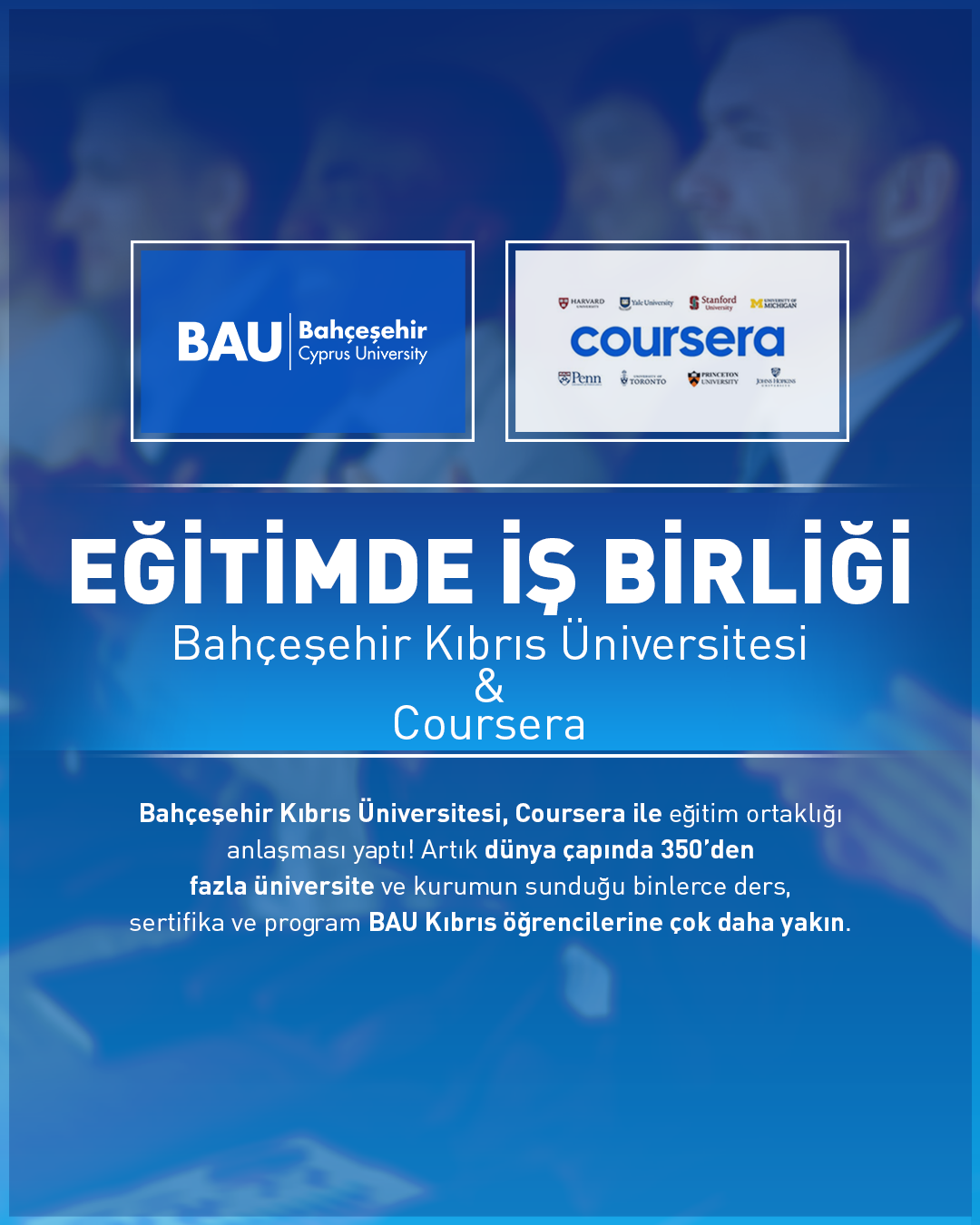 Bahçeşehir Kıbrıs Üniversitesi ile Coursera arasında eğitim iş birliği