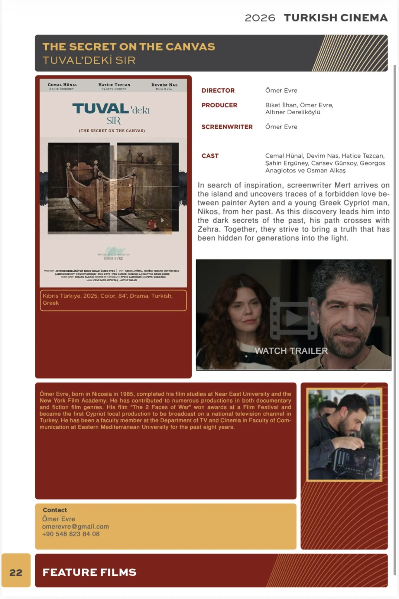 Ömer Evre ve Hatice Tezcan Cannes’da Kıbrıs Türk Sinemasını temsil etti